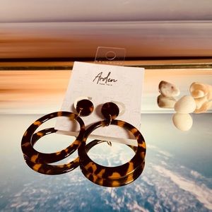 2 for $20 Brown and black resin hoop earrings